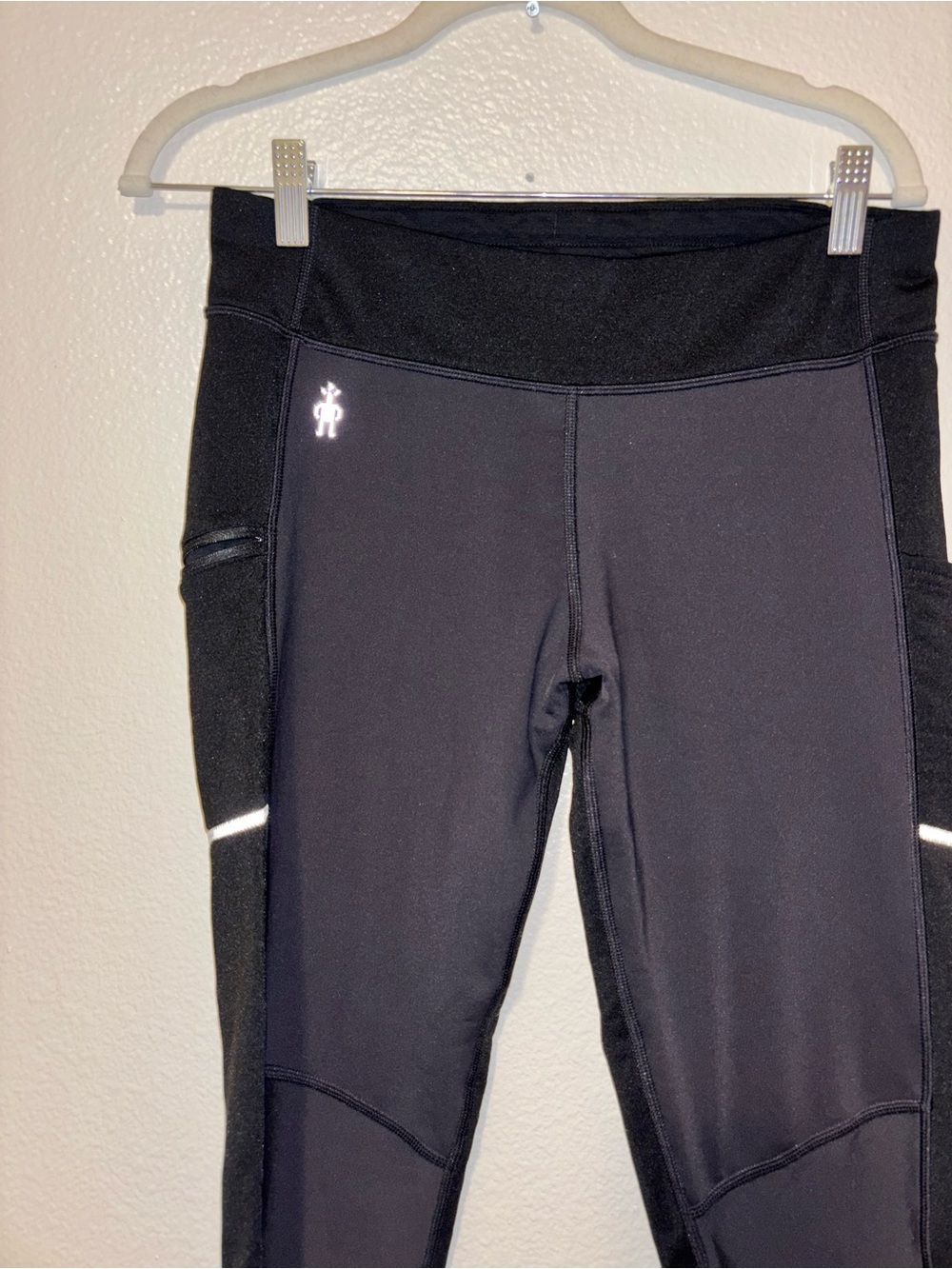 Smartwool Black Performance Leggings with Neon Logo - Picture 3 of 5